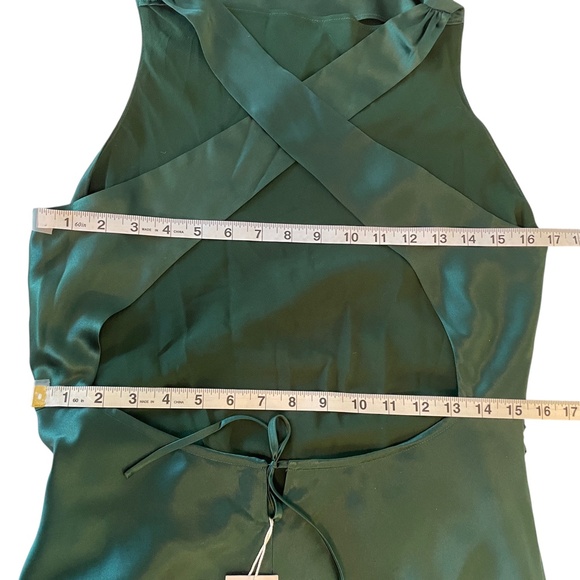 NWT Reformation Anaiis Silk Dress Size 6 Hunter - Picture 9 of 11